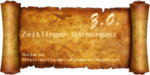 Zeitlinger Odisszeusz névjegykártya